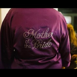 Mother of the Bride Plum Satin Robe XL/XXL